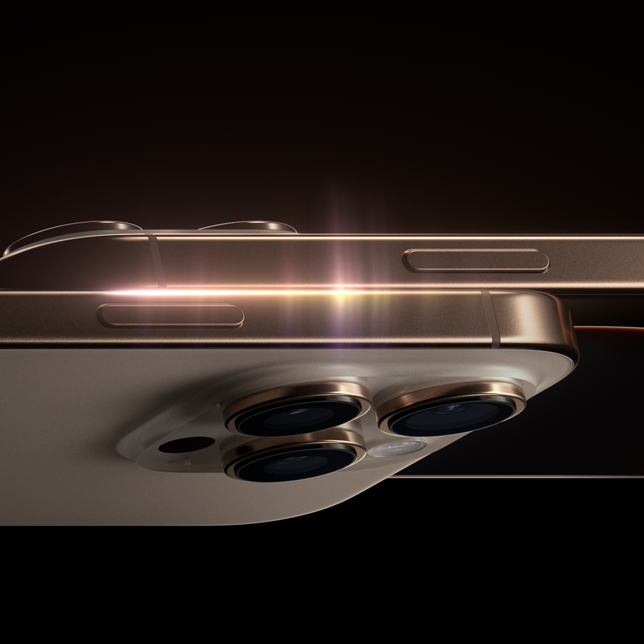 Hai phiên bản iPhone 16 Pro, vỏ ngoài mặt bên, nút sườn, hệ thống camera chuyên nghiệp nhô lên